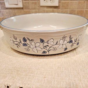 Covington Edition "AVONDALE" - Stoneware Serving Bowl - 9" Round-Blue Flowers